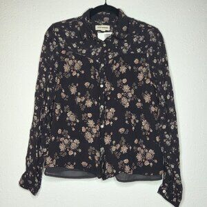 Lucky Brand Women's Mix Print Long Sleeve Button Down Top